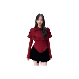 Красный топ + шаль