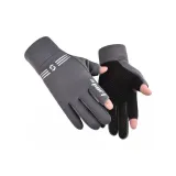 Три полосы, серый, с двумя пальцами