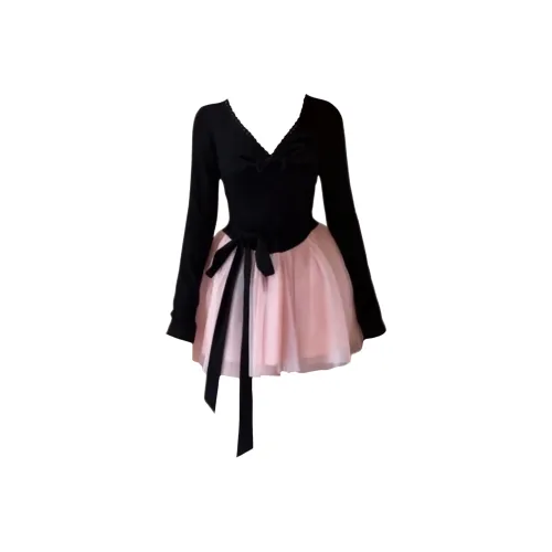 Langqing Длинный рукав Платье Женское