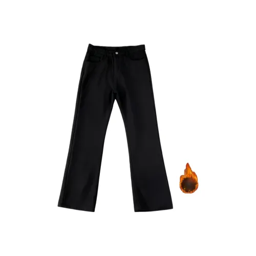 CAT'S PAW Черные флисовые унисекс джинсы