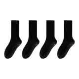 [Подошва из силикона, противоскользящие, йога, носки] 4 упаковки, черный