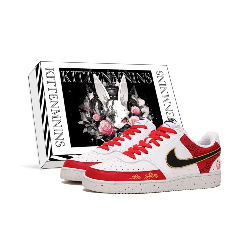 Nike Court Vision 1 Устойчивые к истиранию низкие скейтбордические кроссовки Мужские Красный Черный