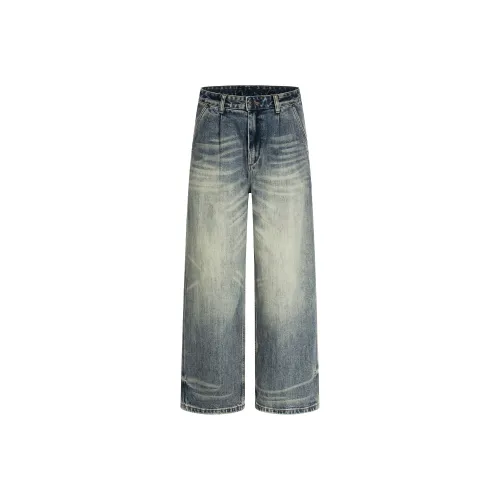 GBXM Промытый Синий Унисекс Джинсы