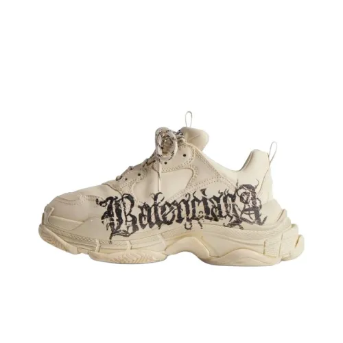 Balenciaga Triple S Low Топ Толстоподошвенные кроссовки Женские Бежевый