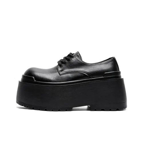 QINBU Короткий Мужской Увеличивающий Высоту Chunky Derby Обувь Повседневные Кожаные Туфли Мужские