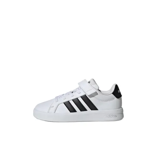 Adidas GRAND COURT Low Топ Детский Скейтбординг Белый Черный Детский