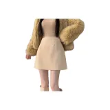 Абрикосовая юбка с подкладкой из шерпы