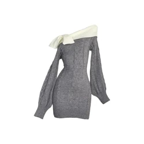 DYYPC Длинное платье с длинными рукавами женское