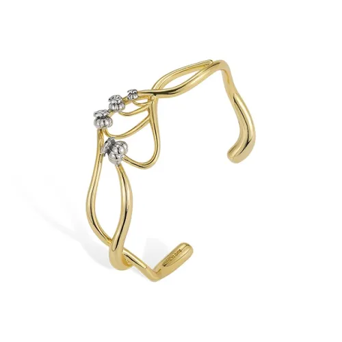 Retro Chic Латунь с покрытием из 18К золота жемчужный браслет с лозой в виде ландыша женский