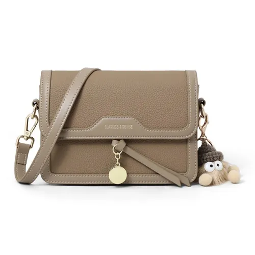 PESASRIE Сумка через плечо из коровьей кожи женская слоновая серый