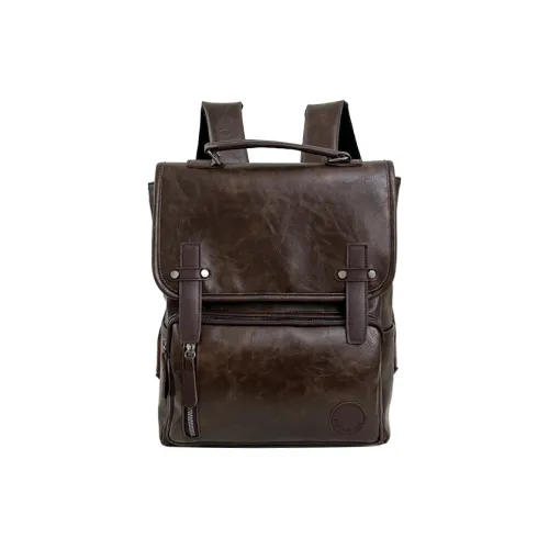 GOBLIN SHARKS 1759 ПУ (полиуретан) Рюкзак Стандартный Унисекс Черный Коричневый