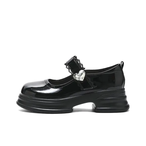 EXULL Q Грубый каблук Туфли Мэри Джейн Женские