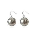 Серьги для лица с жемчугом - серебристо-серый жемчуг 2070