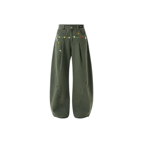 BLACK AT x [HUAHUICIXIUZHITONGKU] Джинсы Унисекс