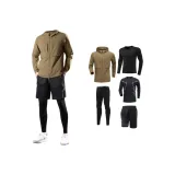 Желто-коричневый 5-предметный комплект (Чисто черный комплект, на 2 размера больше, при отправке на 2 размера меньше)