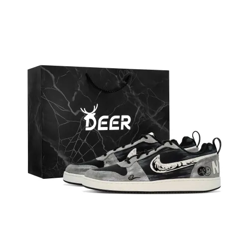 Nike Court Borough DEER Dream Устойчивые к истиранию Низкие Скейтборд Кроссовки Мужские Черные Серые