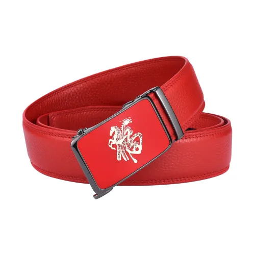 SEPTWOLVES Модный Красный Юный Ремень из коровьей кожи 3,5 см Мужской