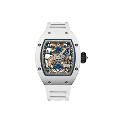 RICHARD MILLE Мужская серия Механизм с ручным заводом Мужские часы Часы 40 мм Черепный циферблат Керамика Корпус часов