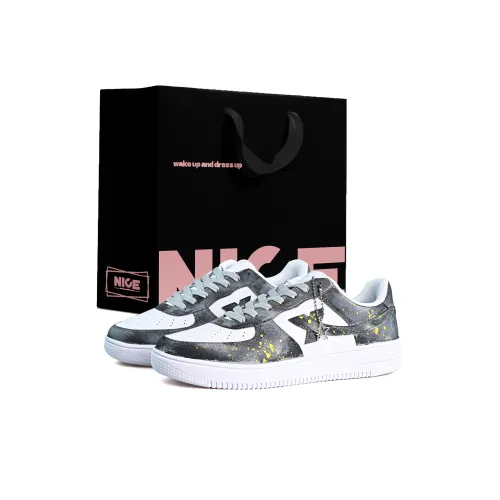 XTEP Air Force One Slip-resistant Амортизация Устойчивость к истиранию Низкий топ Скейтбординг Мужской Серый Белый