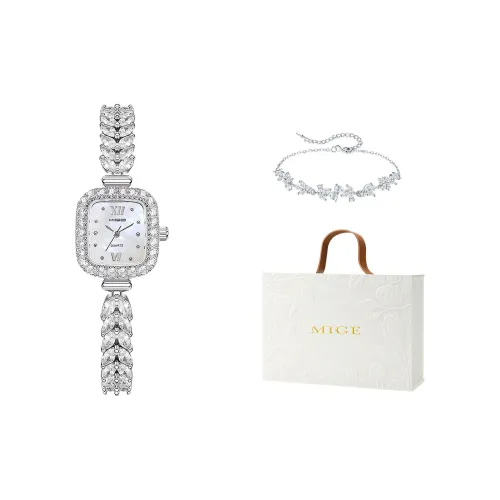 MIGE Mermaid Series Кварцевый механизм Eco-Friendly Медный ремешок Часы для женщин Жемчужная раковина Циферблат часов