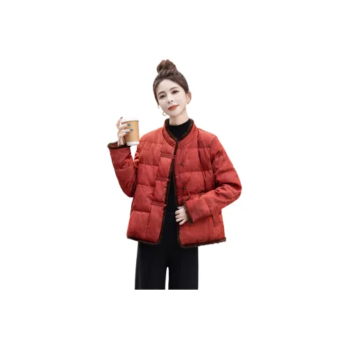 SIBAISHE Оранжевый Красный Женский Пуховик