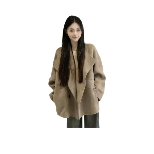 Langqing Молочный кофейный женский пальто