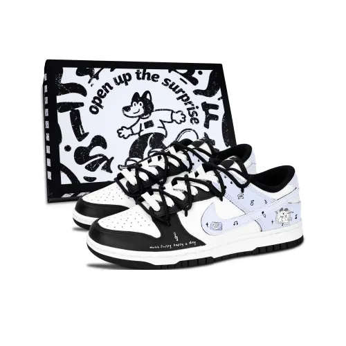 Nike Dunk Черный Белый Музыкальный Исцеление Устойчивый к истиранию Низкий Топ Скейтборд Кроссовки Унисекс