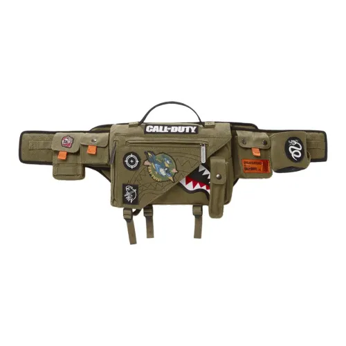 SPRAYGROUND Call OF Duty Коллаборация Weathered Хлопок Canvas Бананка Регулярный Унисекс Армейский зеленый