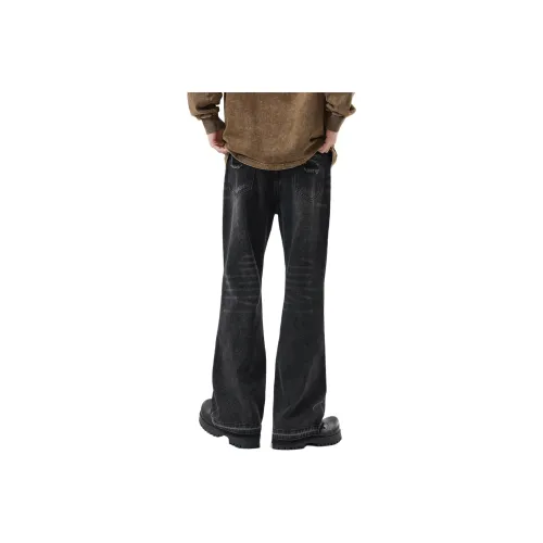 KULAIYA Черный Серый Унисекс Джинсы