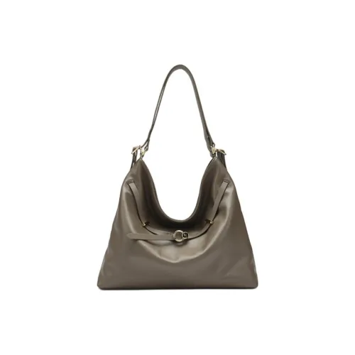 HONGU Овчина с синтетической кожей сумка через плечо стандартная женская слоновая сера темно-черная