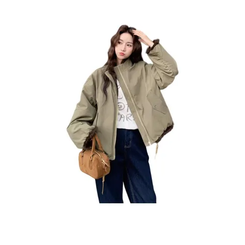 LAOYECHE Армейский зеленый Женские меховые изделия