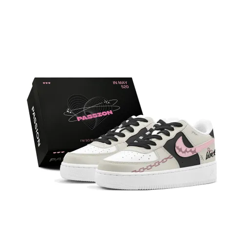 Nike Air Force 1 GS Couple Berry Chain Girlish Heart Naughty Fashion Versatile Low Skateboard Shoes
