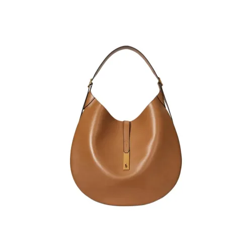 Polo Ralph Lauren Polo ID Коровья кожа Сумка на плечо Женская Коричневая Золотая