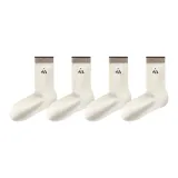 [4 упаковки, модный вышивка] 4 пары молочно-белых щенков, независимая упаковка