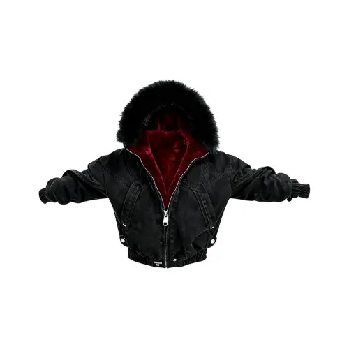 UNthemed Черный Красный Унисекс Пуховики