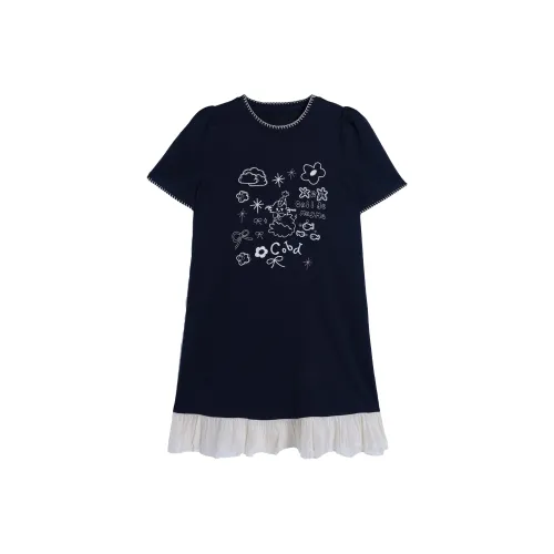 GZQJ Короткий рукав Платье Женское