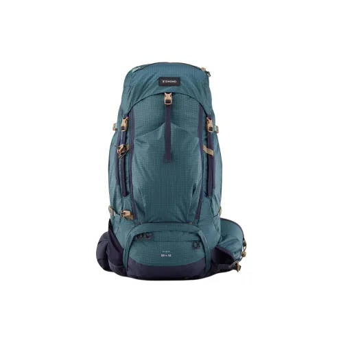 DECATHLON 50+10L Альпинистский рюкзак Двойной Плечо На открытом воздухе Сумка Полиамид Темный Бензиновый Синий Унисекс