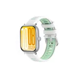 Светло-зеленый сетчатый двухцветный силиконовый ремешок с застежкой-булавкой + серебряный соединитель