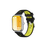 Черный, Желтый, Сетка, Двухцветный, Силикон, Шип, Пряжка, Ремень + Серебряный, Соединение