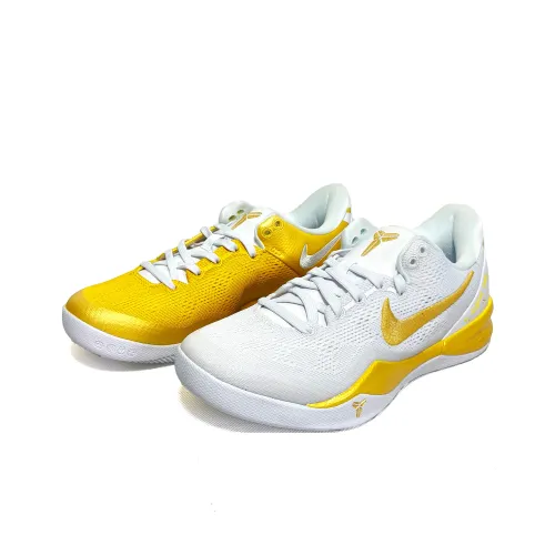 Nike Kobe 8 Low Топ Баскетбольные кроссовки Унисекс Несовпадающие Белый золото