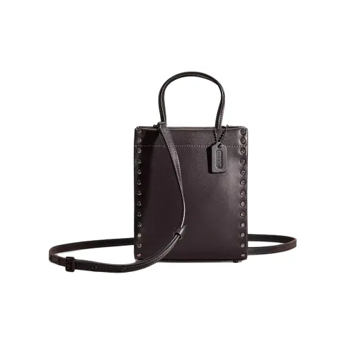 COACH Cashin Кожа Плечевая сумка Сумка Mini Женская Черная