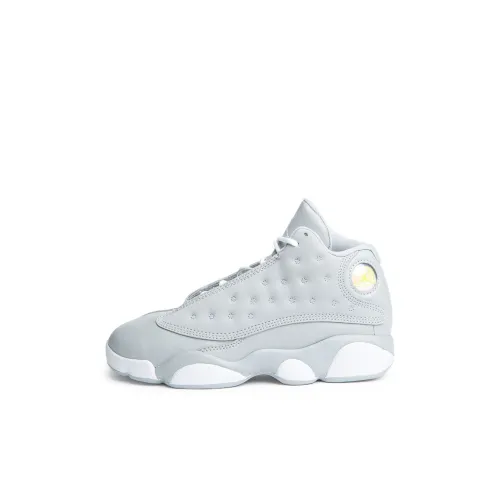 Jordan Air Jordan 13 MID Топ Детские Баскетбольные Кроссовки Волчий Серый Вещественный Розовый Белый Детский