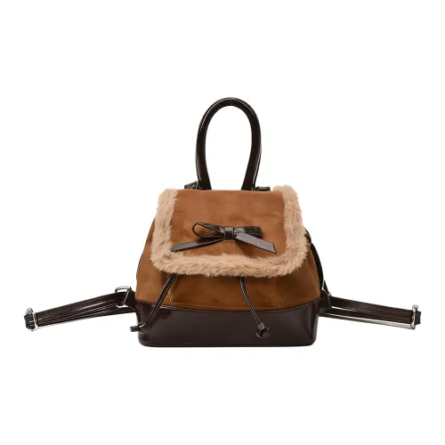 CREAM BEAR ПУ (полиуретан) с замшей Рюкзак Стандартный Женский Бордовый Хаки Кофейный Коричневый