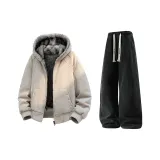 Хаки (пуховик) + черные джинсы с флисовой подкладкой