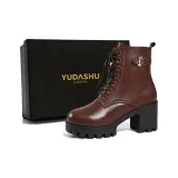 Коричневый [Высота каблука 6,0 см + Утолщенный, чистая шерсть до пальца]