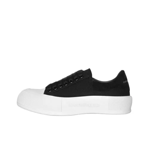 Alexander McQueen Deck Low Топ Стильные Скейтбординги Женские Черный Белый