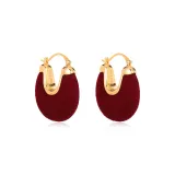 Французский премиум, ощущение вина, красный бархат, серьги с зажимом 1430