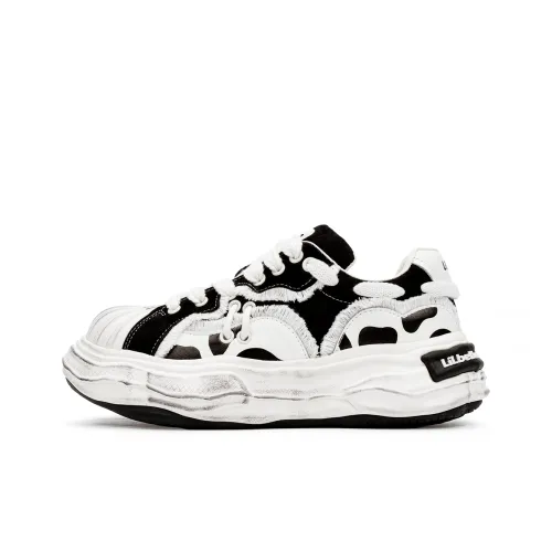 Lilbetter Потертый Растворение Основа Корова Узор Термический Увеличение Высоты Устойчивый к Износу Скейтборд Кроссовки