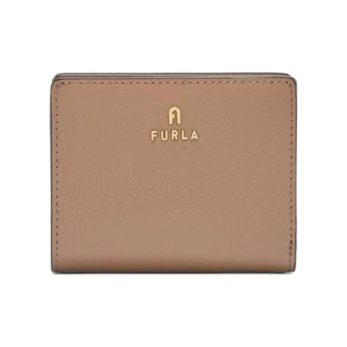 Furla Текстурированный кожаный кошелек маленький женский цвет тауповый