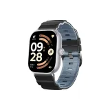 Чёрный Серый - Высокогорный Двухцветный Кремниевый Ремешок + [Серебряный Соединитель]